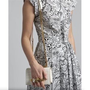 Alexander McQueen Ivory Croc Embossed Mini Jewelled Satchel Bag NEW!